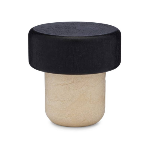 Bar Top Spirit Corks | Synthetic T-Cork Stopper | Black Wood Top | 22.6mm