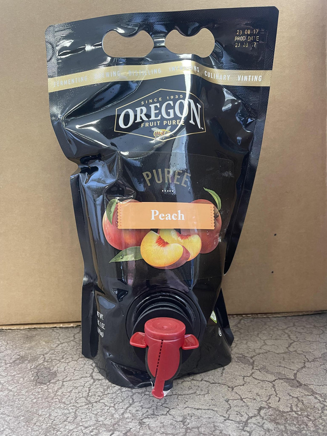 Oregon Fruit Peach Puree | 100% Fruit | Shelf Stable | 1.5L | 50 oz