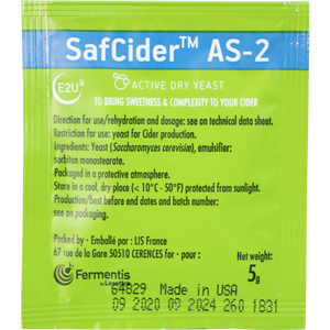 Fermentis | SafCider™ AS-2 | Dry Cider Yeast | 5 g     (AS2)