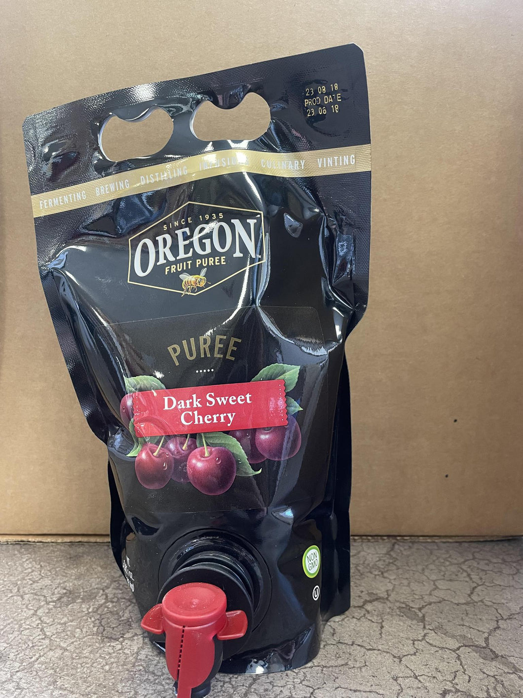 Oregon Fruit Dark Sweet Cherry Puree | 100% Fruit | Shelf Stable | 1.5L | 50 oz