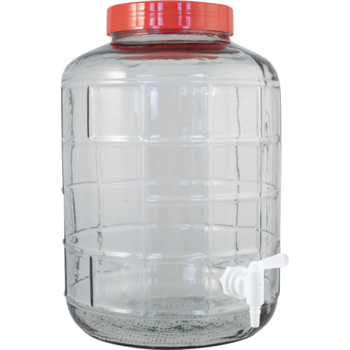 2.3 Gallon Wide Mouth Glass Carboy | Carrying Harness | Ported w/ Spigot