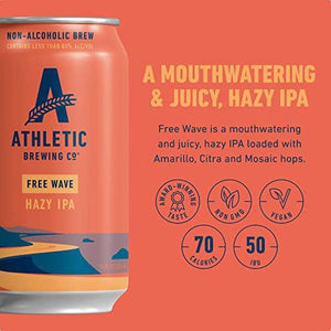 Free Wave Non-alcoholic IPA - Athletic Brewing Co - 12 oz can