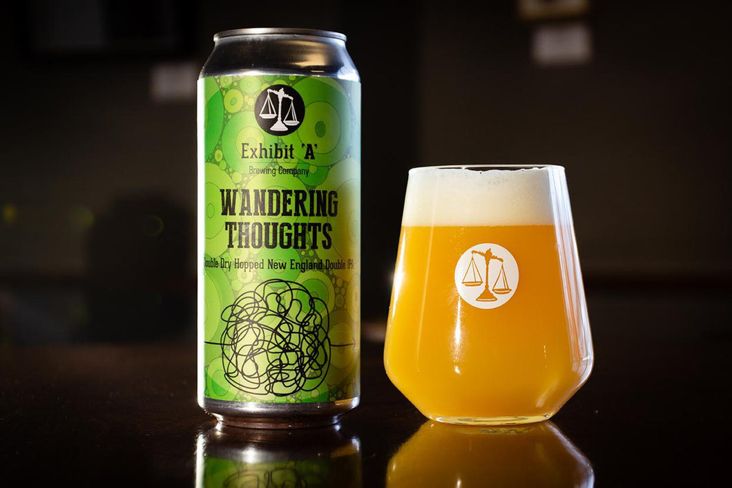 Wandering Thoughts Double Dry Hopped New-England IPA - Exhibit A Brewing - 16 oz can