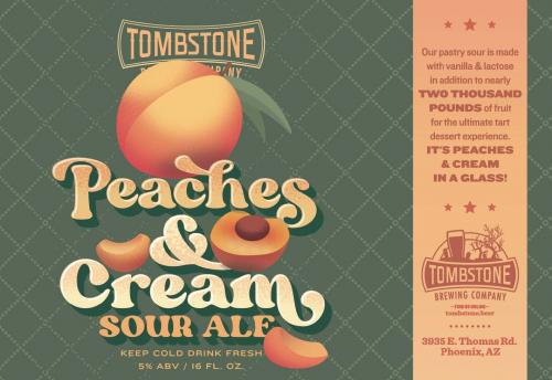 Peaches and Cream Sour Ale - Tombstone Brewing Co - 16 oz can