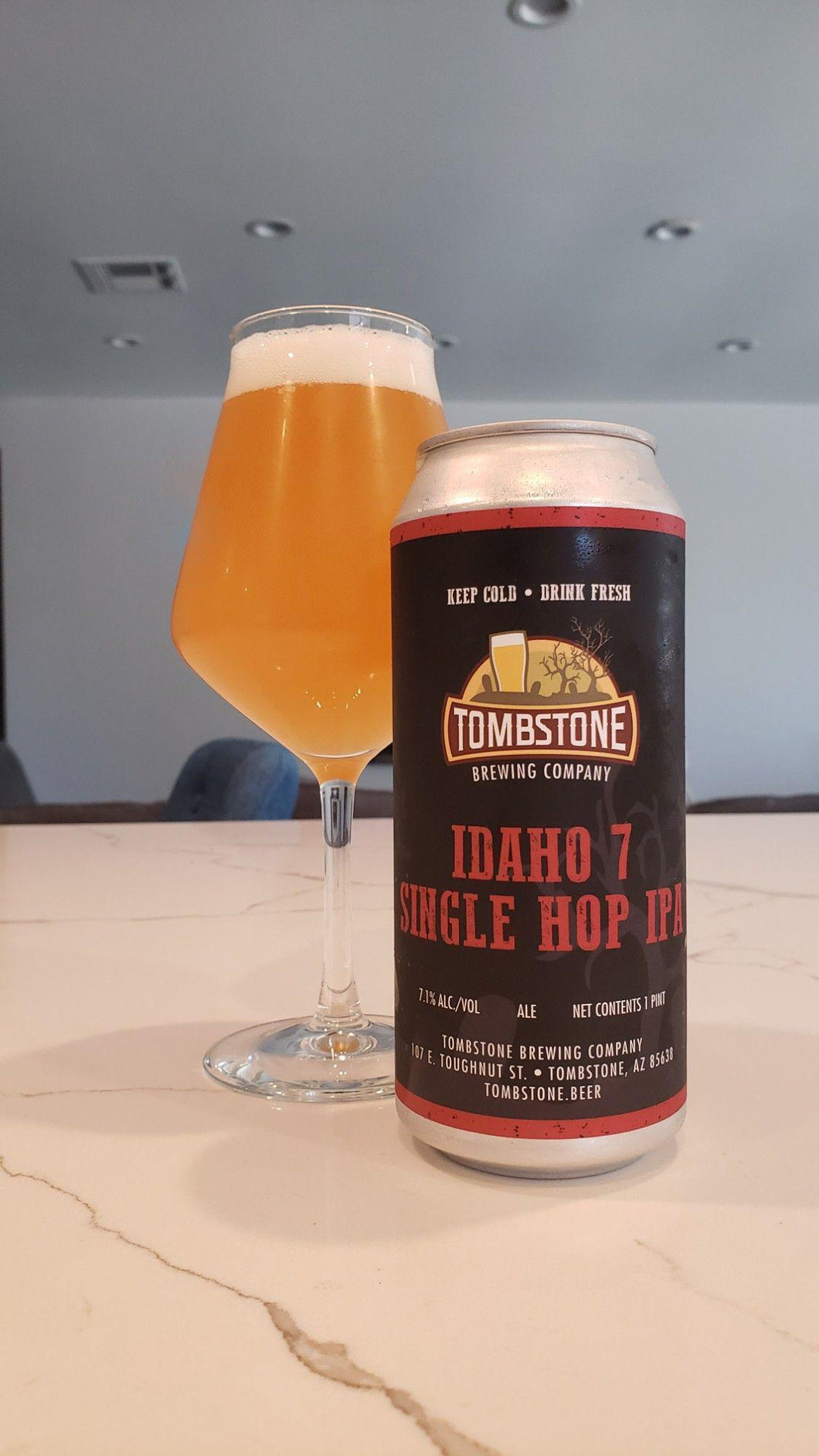 Idaho 7 Single Hop IPA - Tombstone Brewing co - 16 oz can