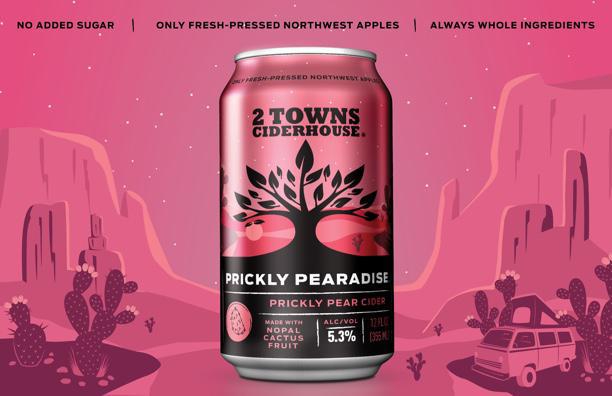 Prickly Pearadise Cider - 2 Towns Ciderhouse - 12 oz can