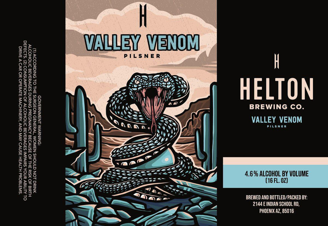 Valley Venom Pilsner - Helton Brewing Co - 16 oz can