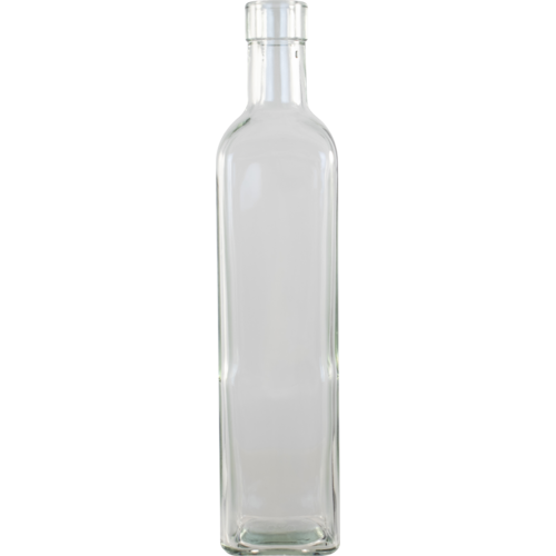 500 ml Square side clear (Flint) glass bottle