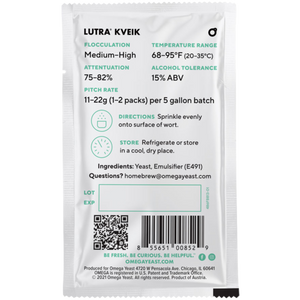 OYL071GF Dried Lutra Kveik Gluten-Free - Omega Yeast